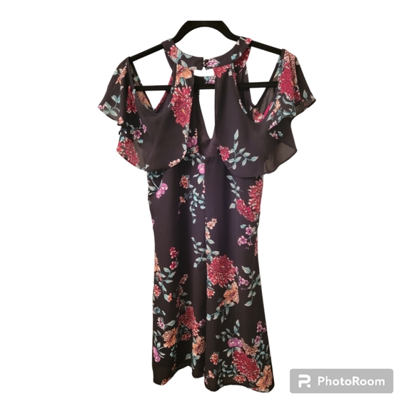 Candie's floral cold-shoulder mini dress in small - Picture 3 of 6